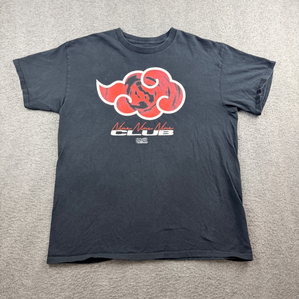 999 Club x Naruto Shippuden Akatsuki Cloud T-Shirt Men's Large Black Juice WRLD